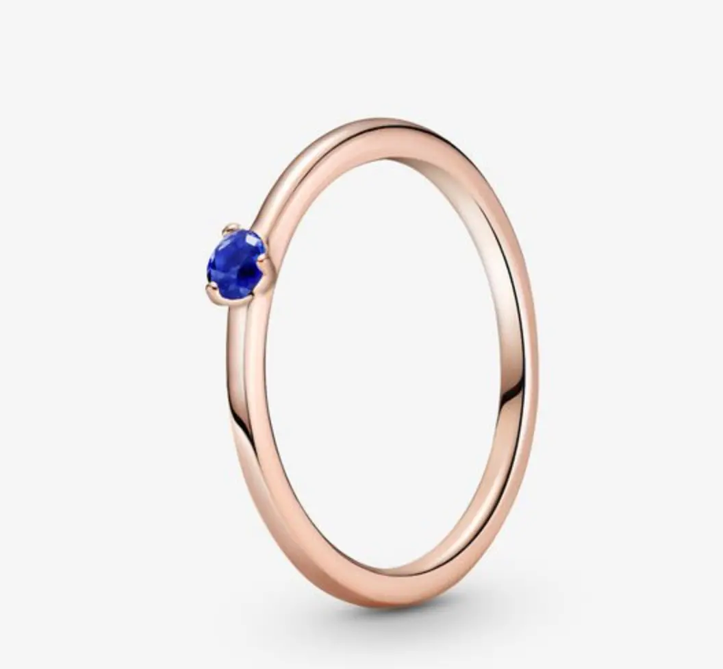 Pandora Rose Blue Solitaire Cz Ring 1