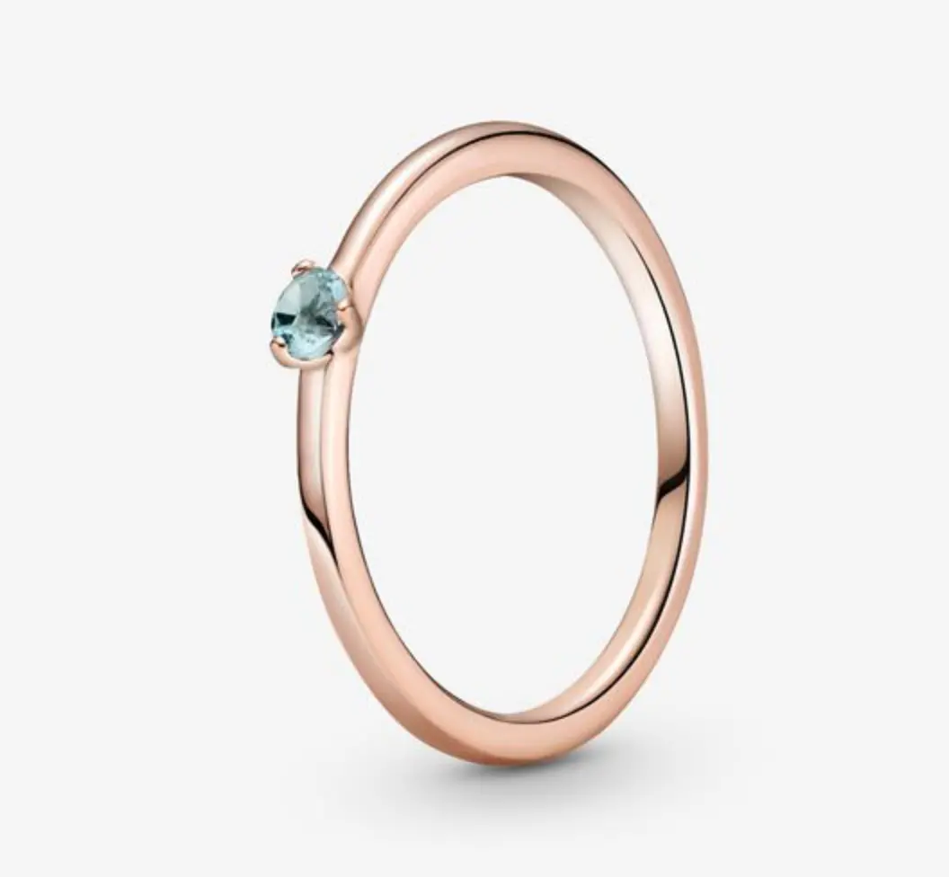 Pandora Rose Light Blue Solitaire Cz Ring 1