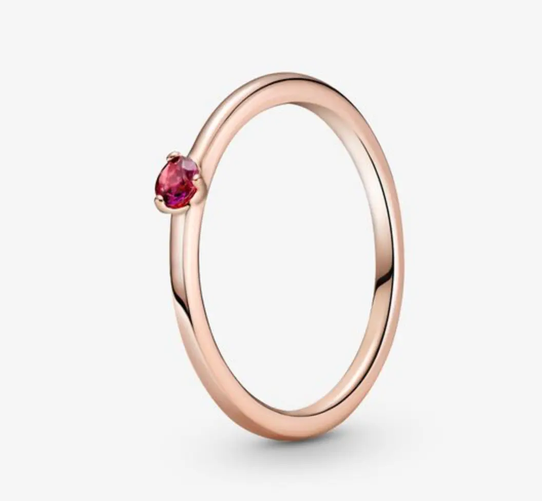 Pandora Rose Red Solitaire Cz Ring 1