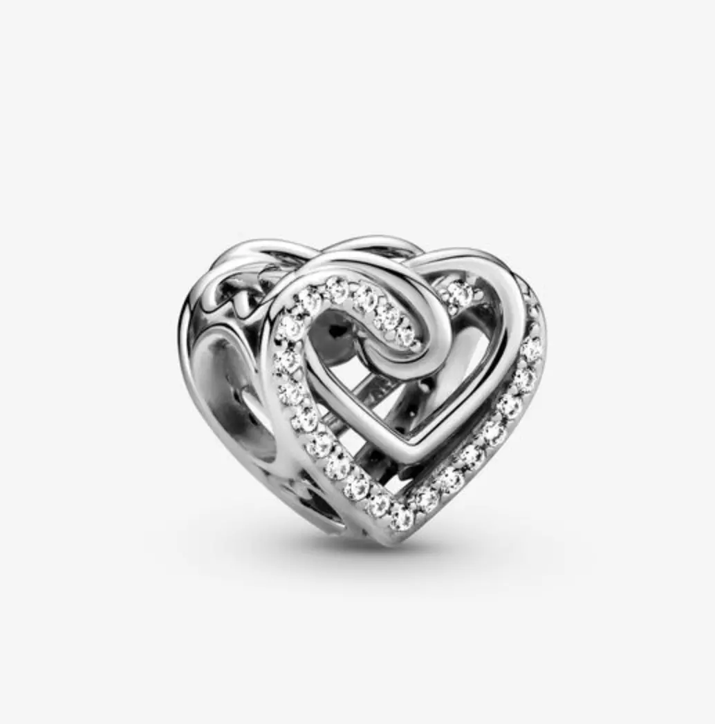 Sparkling Entwined Hearts Charm 1