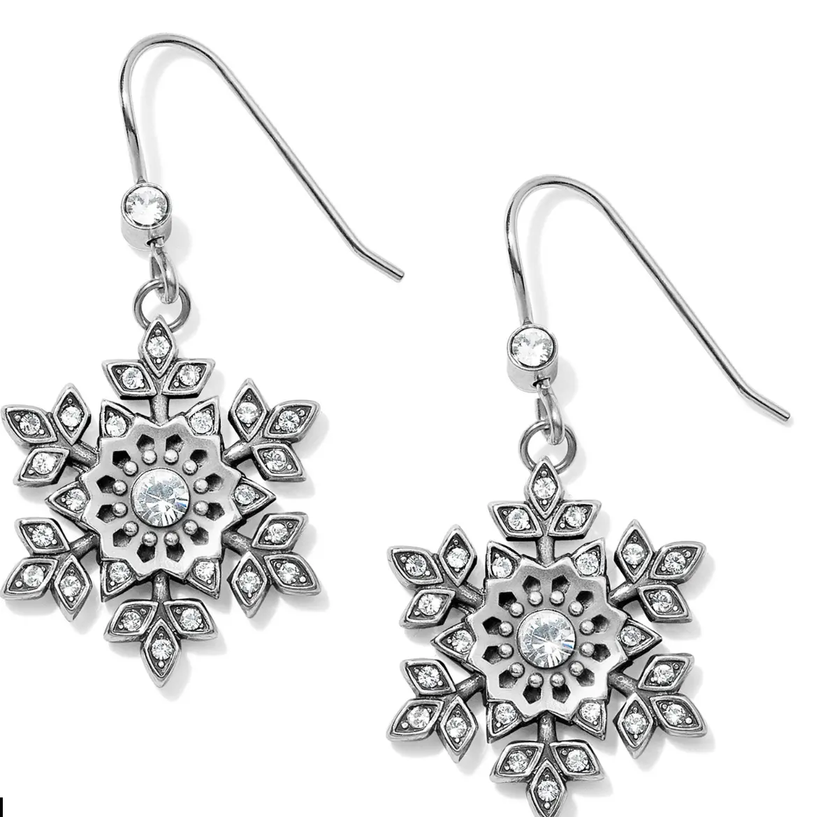 Glint Snowflake French Wire Earrings 1