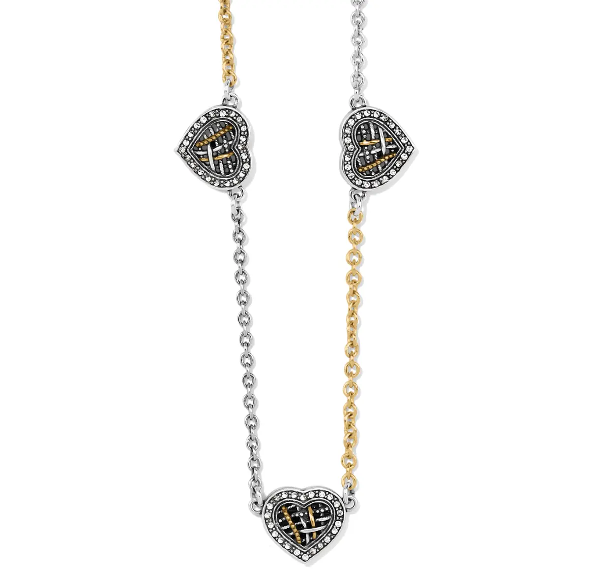 Neptune's Rings Woven Heart Station Necklace 1