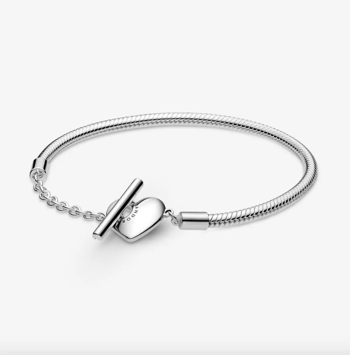 Pandora Moments Heart T-Bar Snake Chain Bracelet 1
