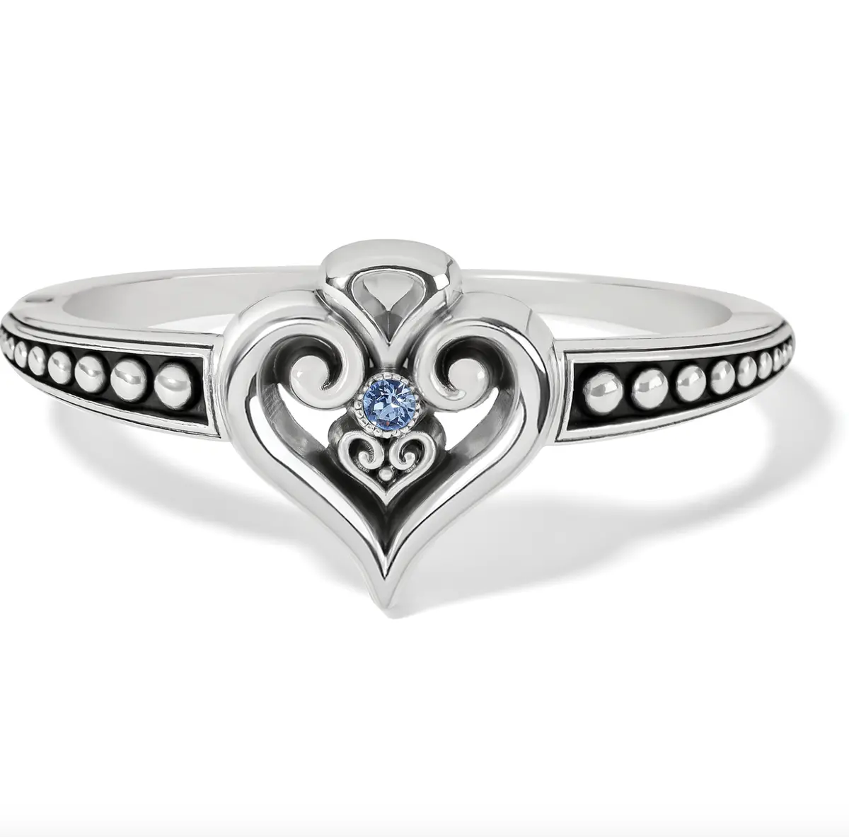 Alcazar Heart Glint Hinged Bangle 1
