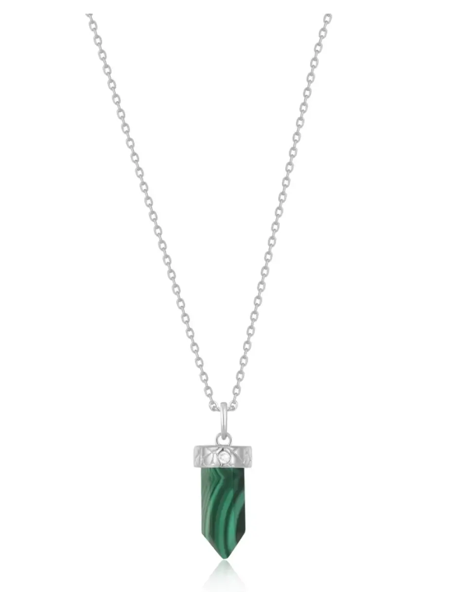 Malachite Point Pendant Necklace 1