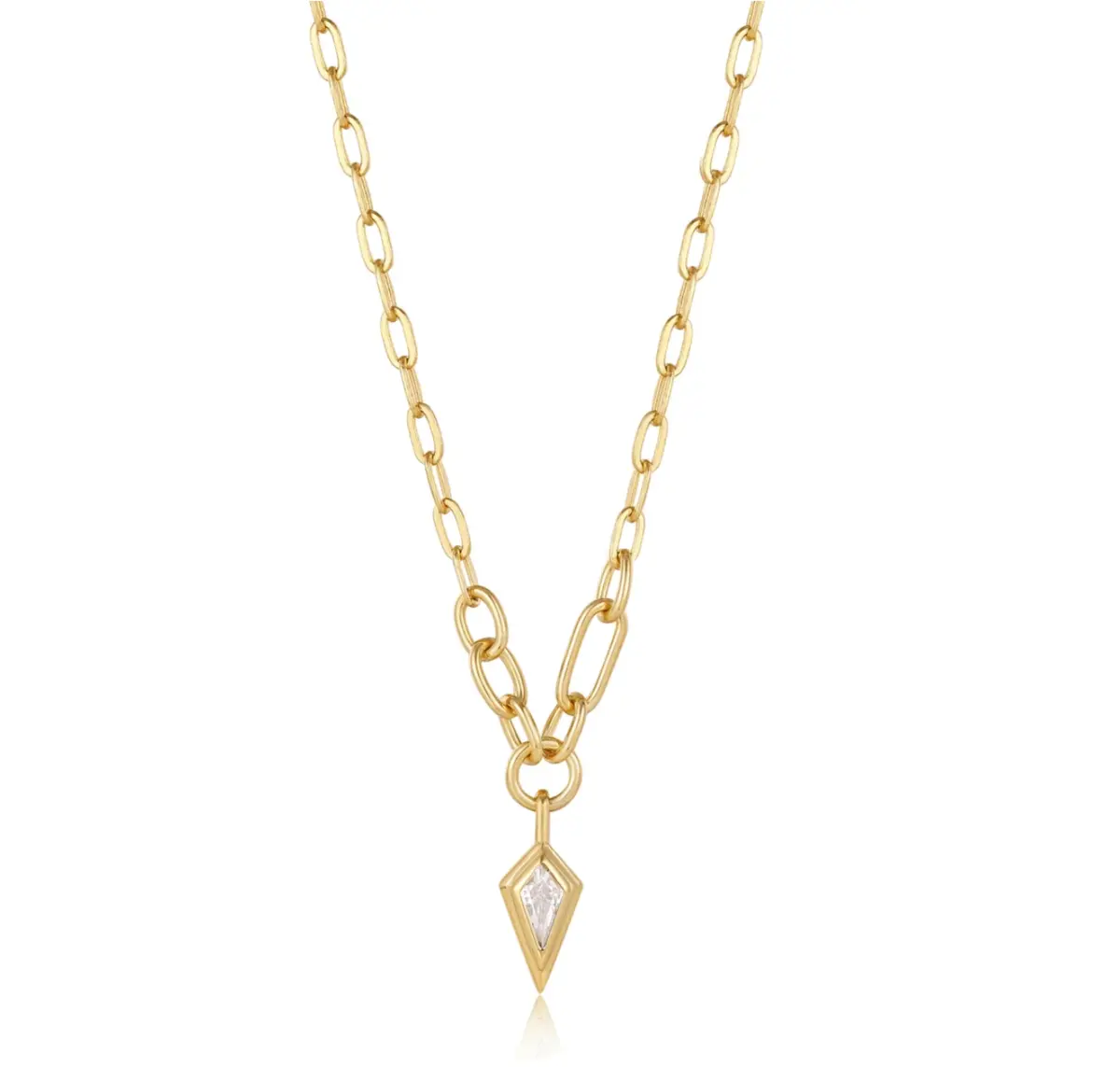 Sparkle Drop Pendant Chunky Chain Necklace 1