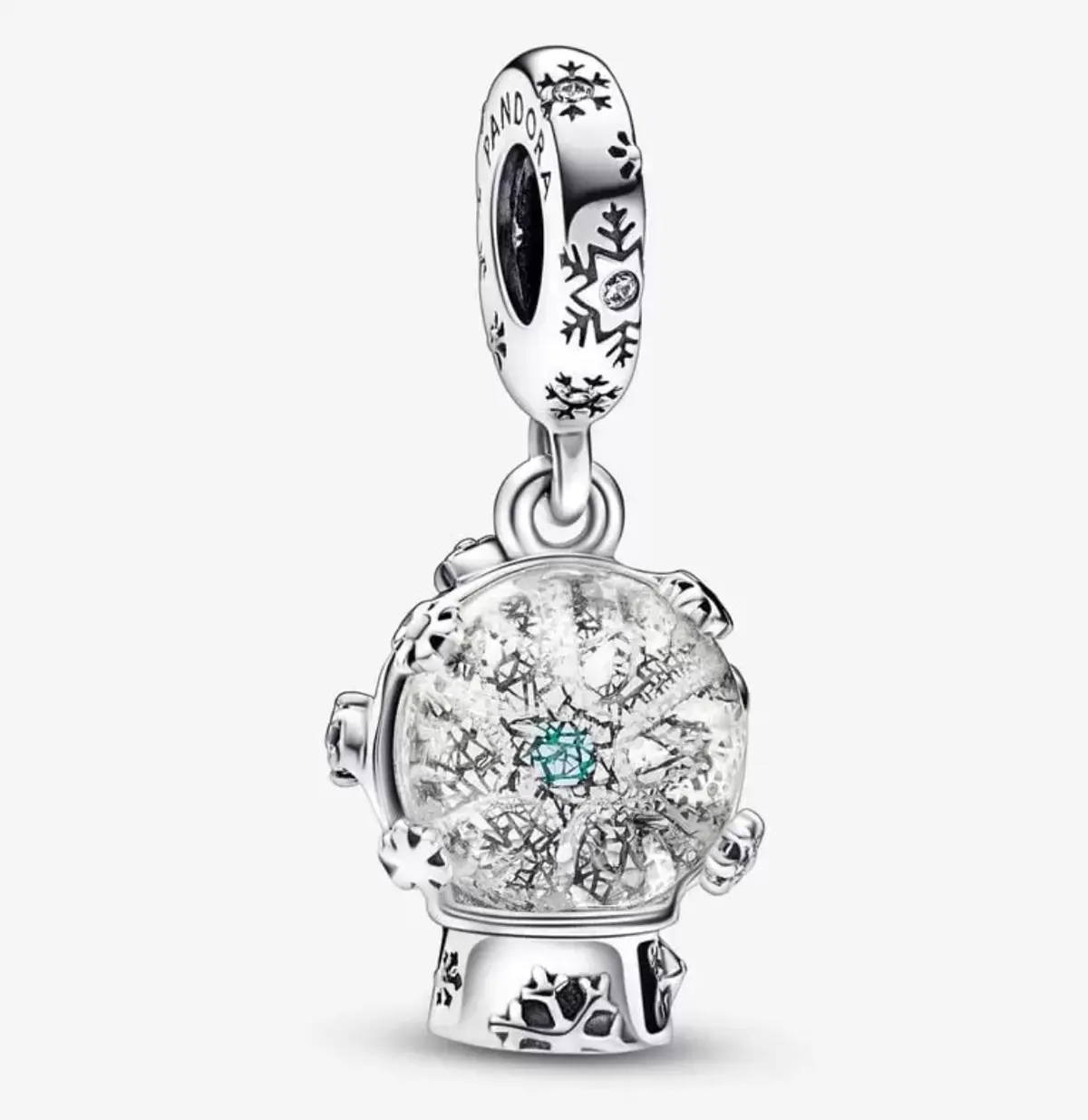 Snowflake Snow Globe Dangle Charm 1