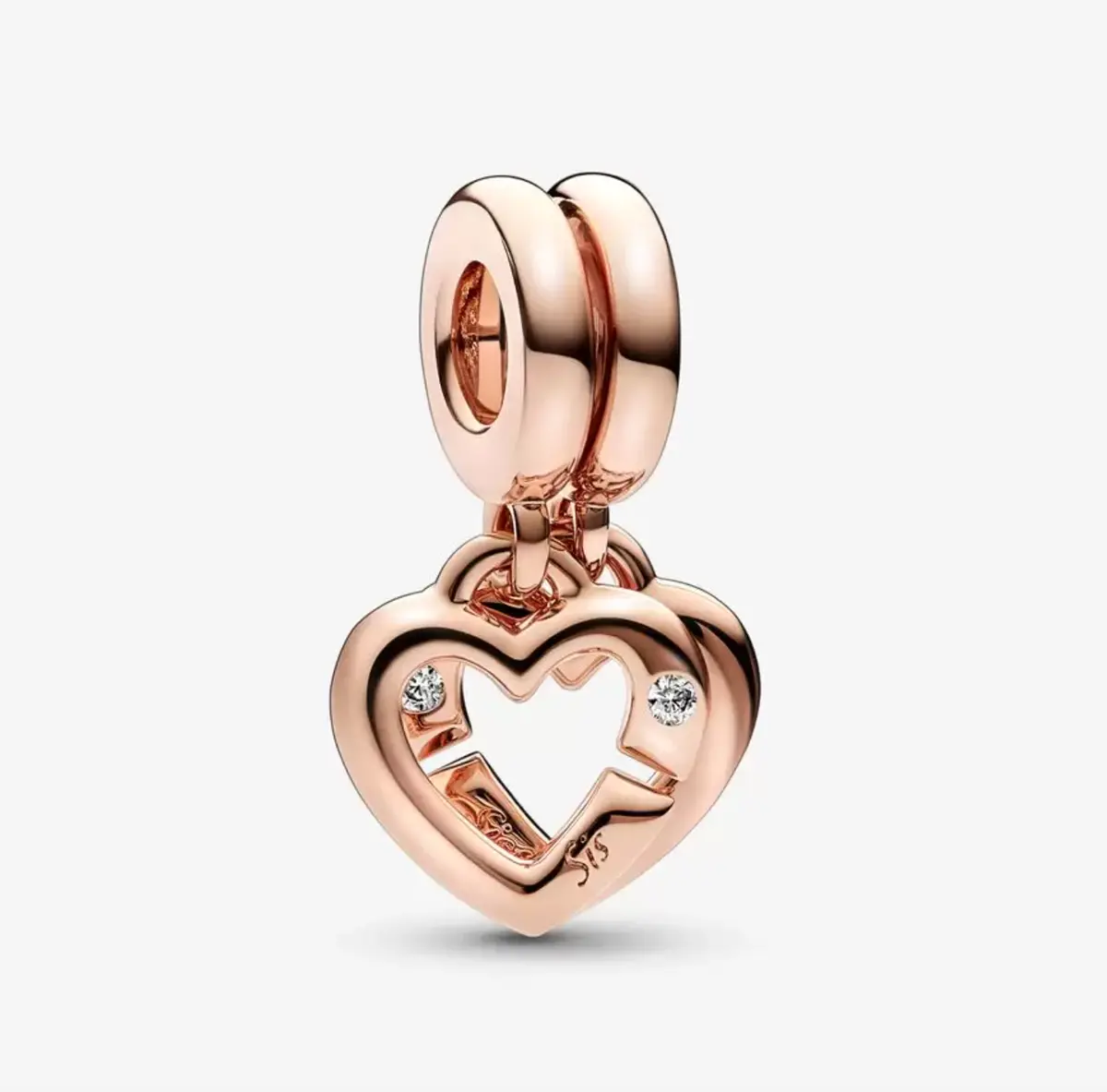 Linked Sister Hearts Split Dangle Charm 1