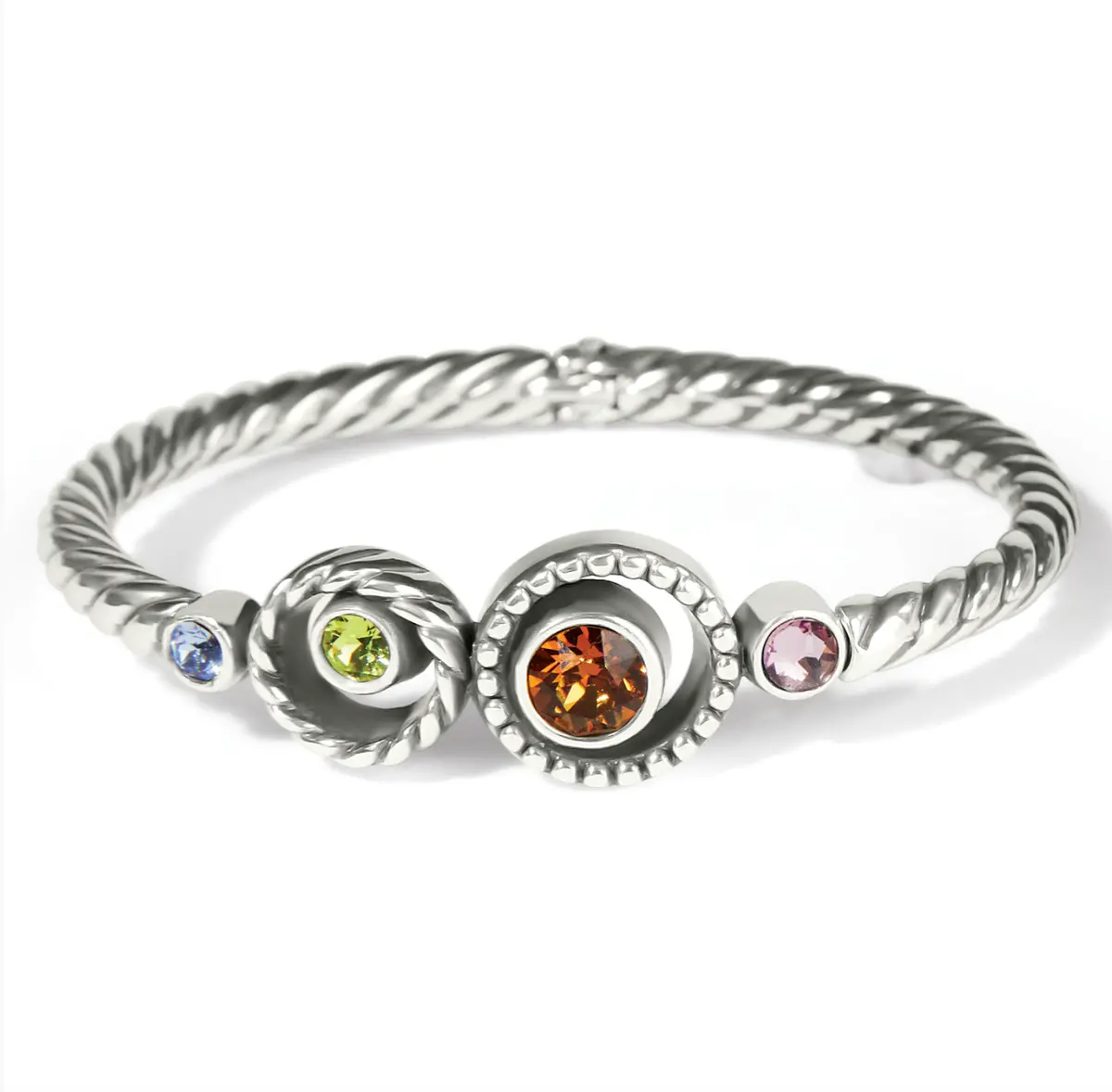 Halo Gems Hinged Bangle 1