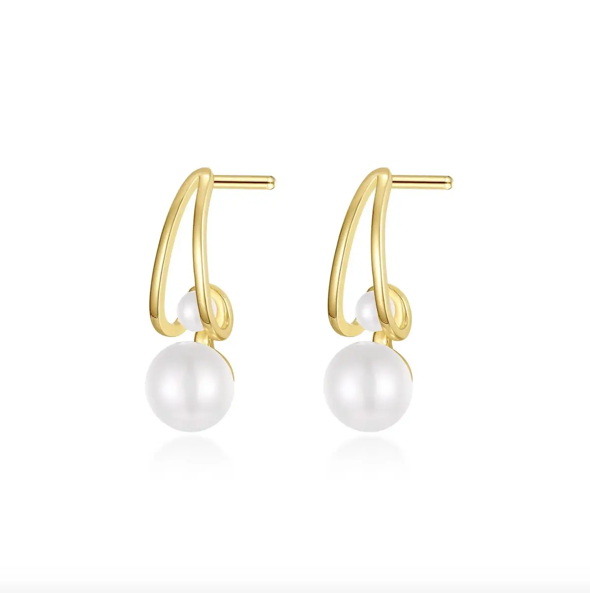 Cultured Freshwater Pearl Hoop Earrings 1