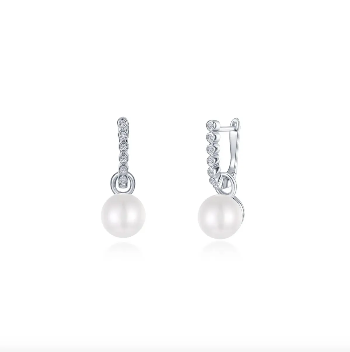Cultured Freshwater Pearl Charm Huggie Earrings 1