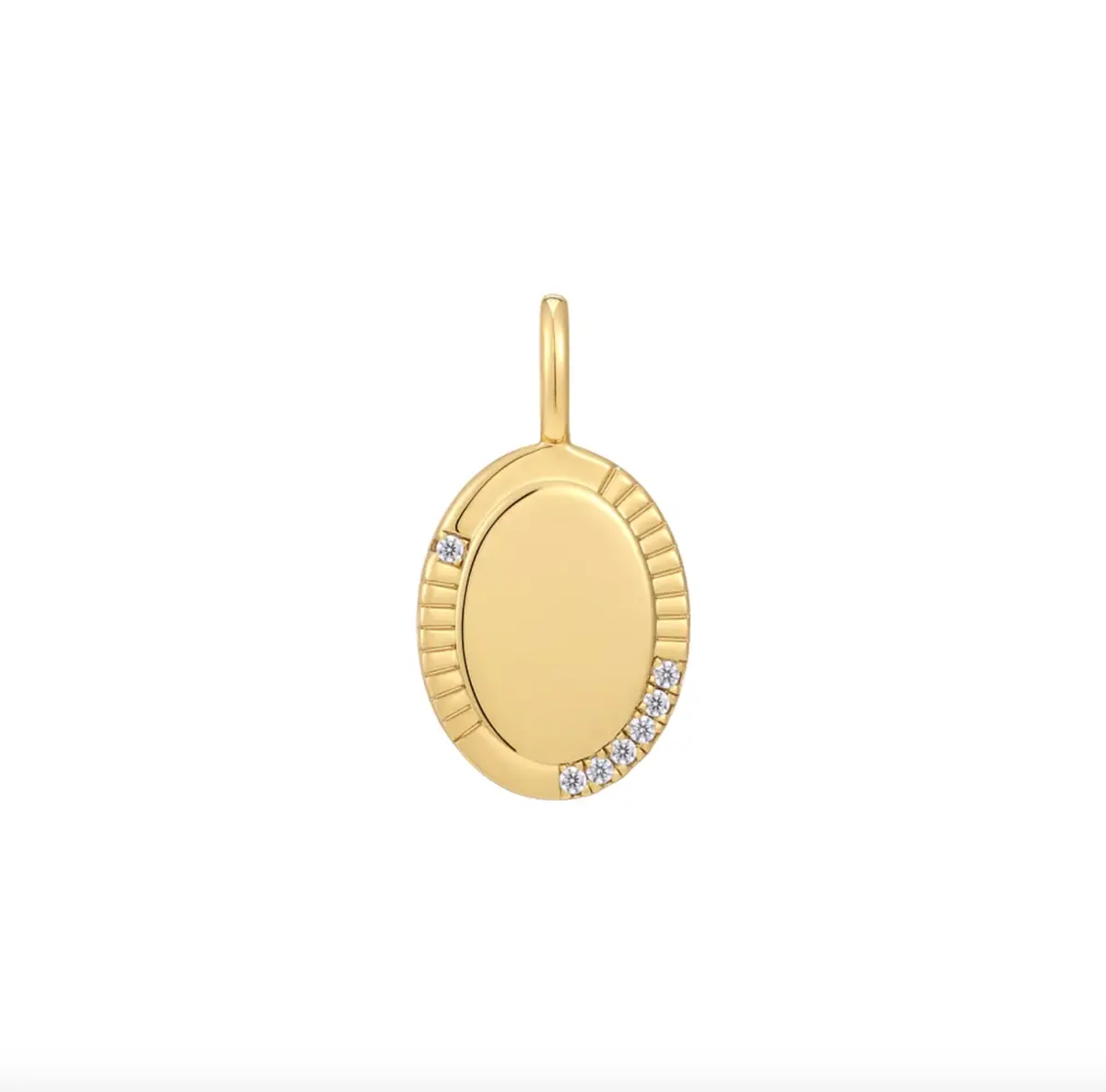 Gold Oval Necklace Charm 1
