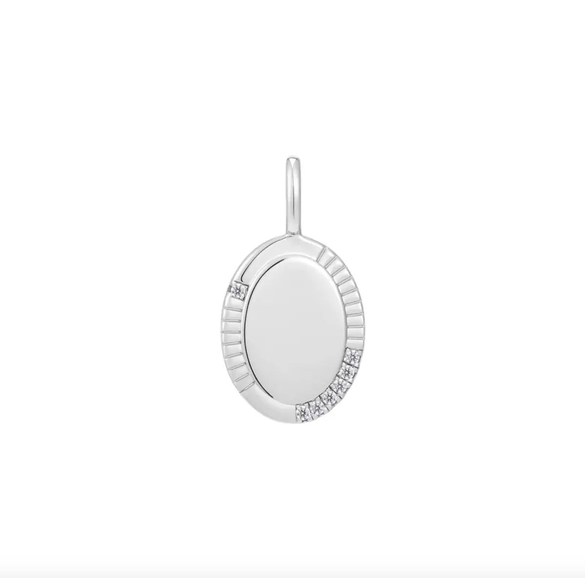 Silver Oval Necklace Charm 1