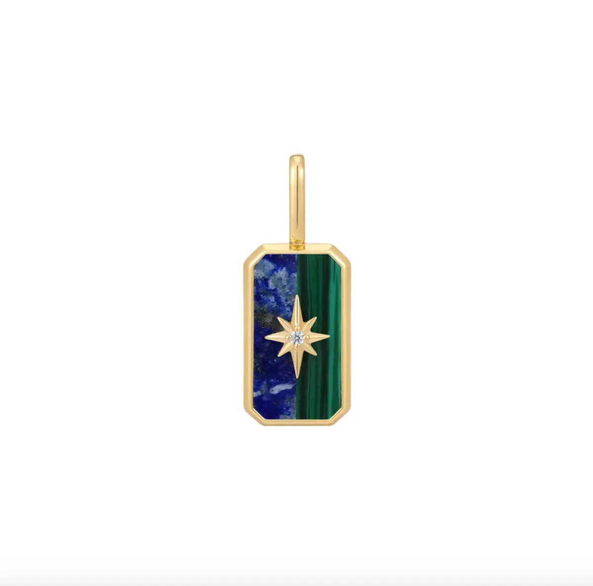 Gold Star Tag Necklace Charm 1