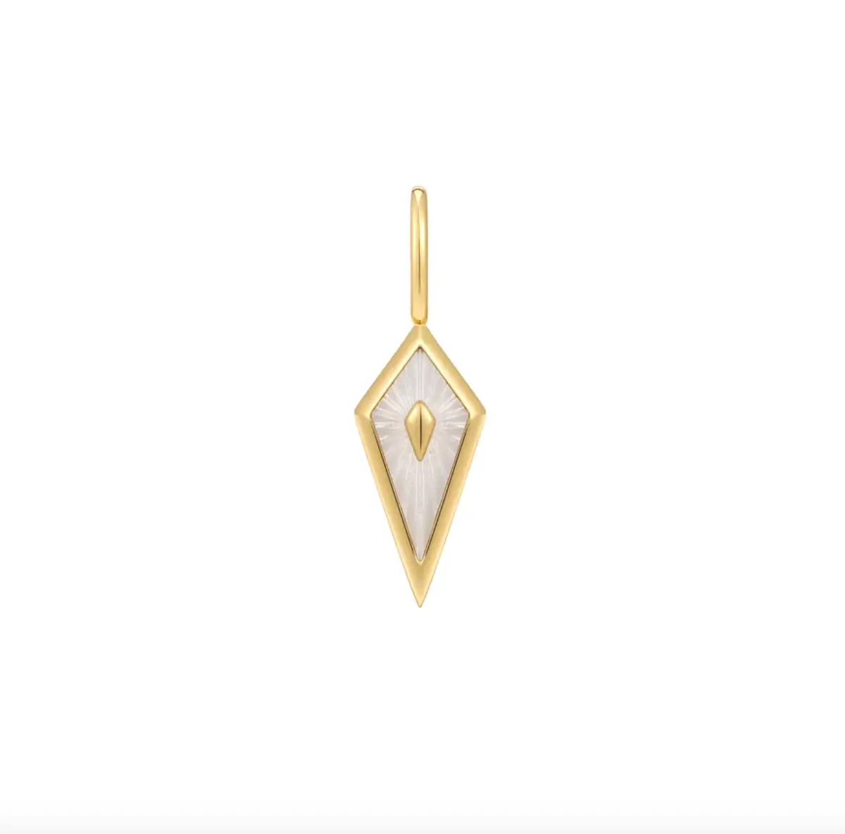Gold Mother Of Pearl Kite Necklace Charm 1