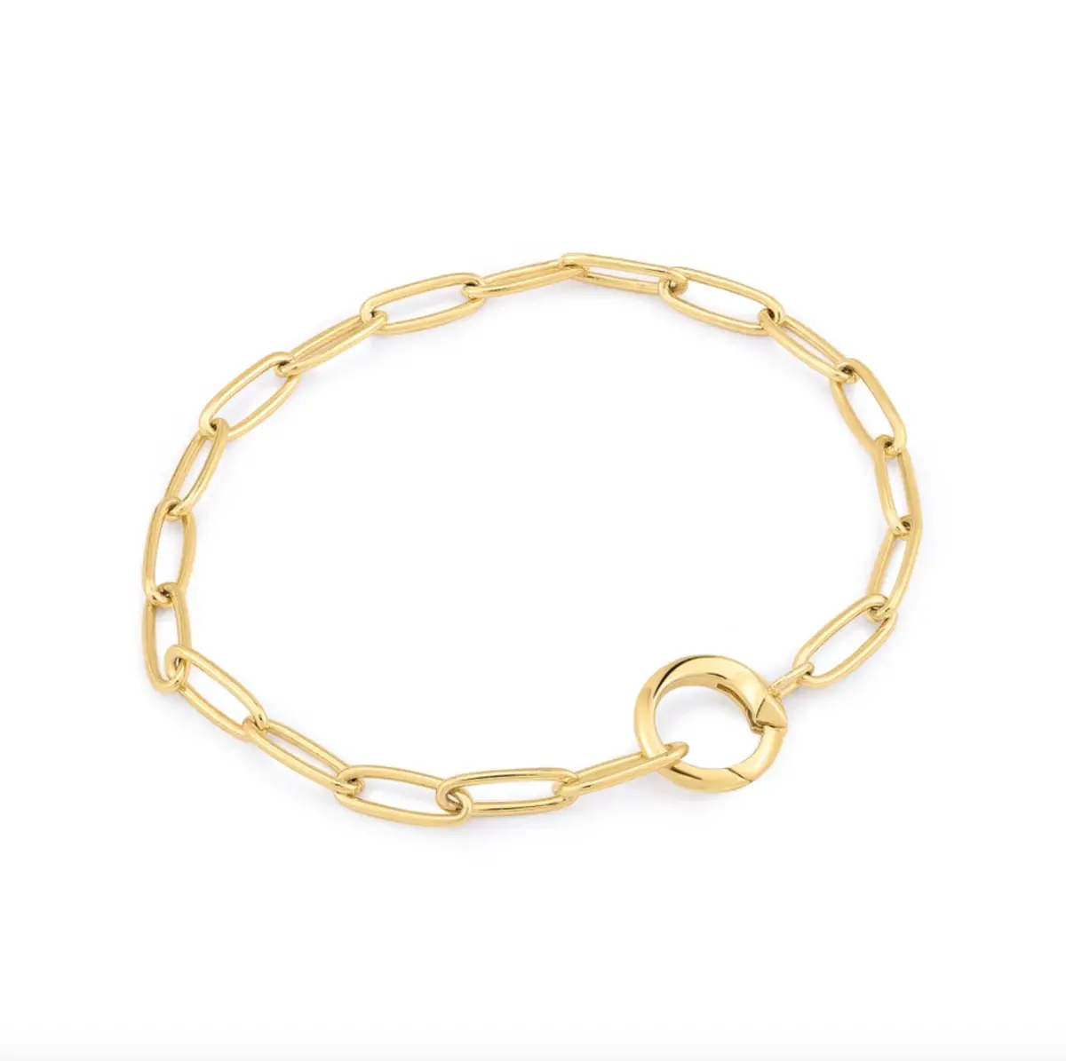 Gold Link Charm Chain Connector Bracelet 1