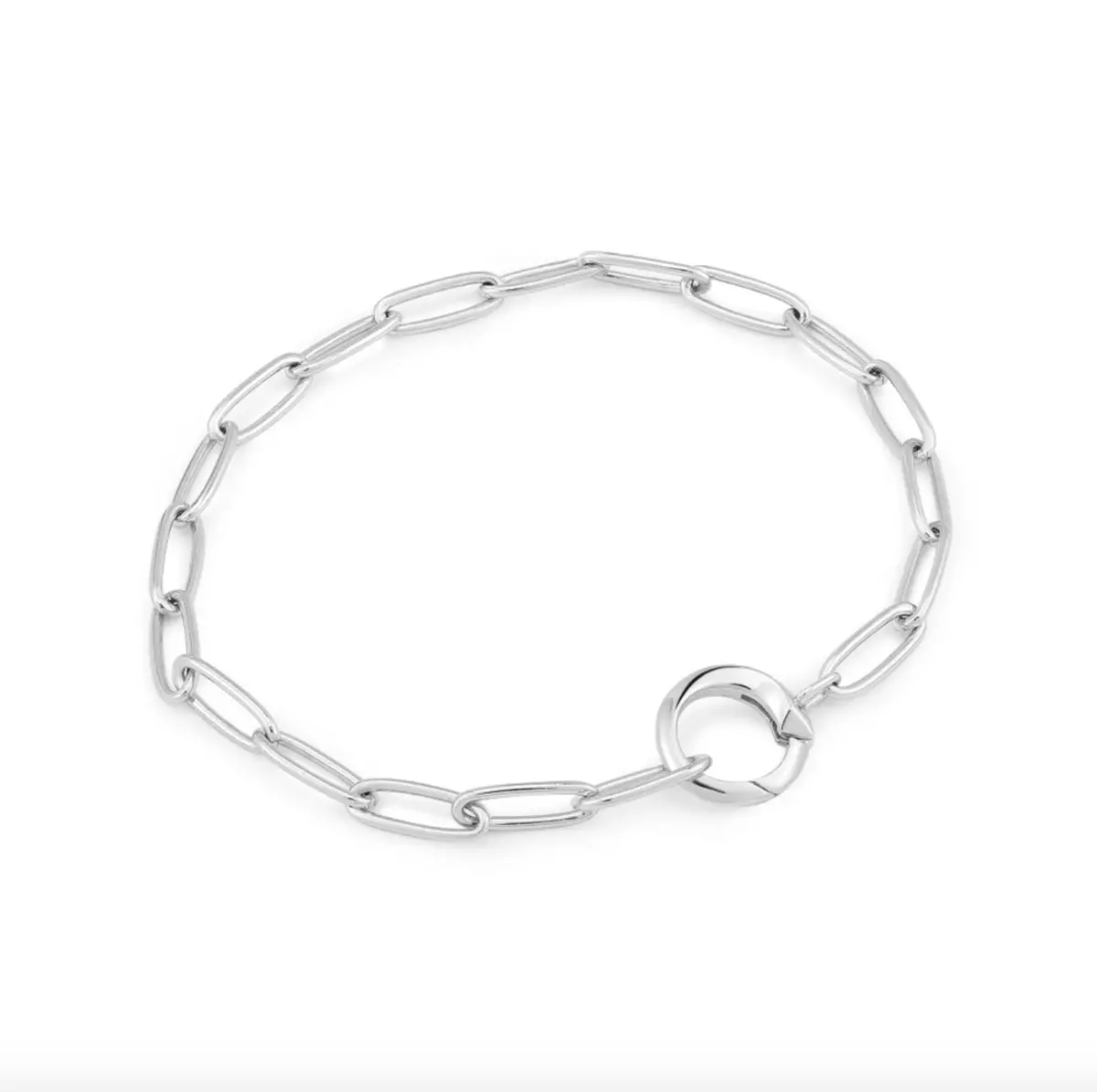 Silver Link Charm Chain Connector Bracelet 1