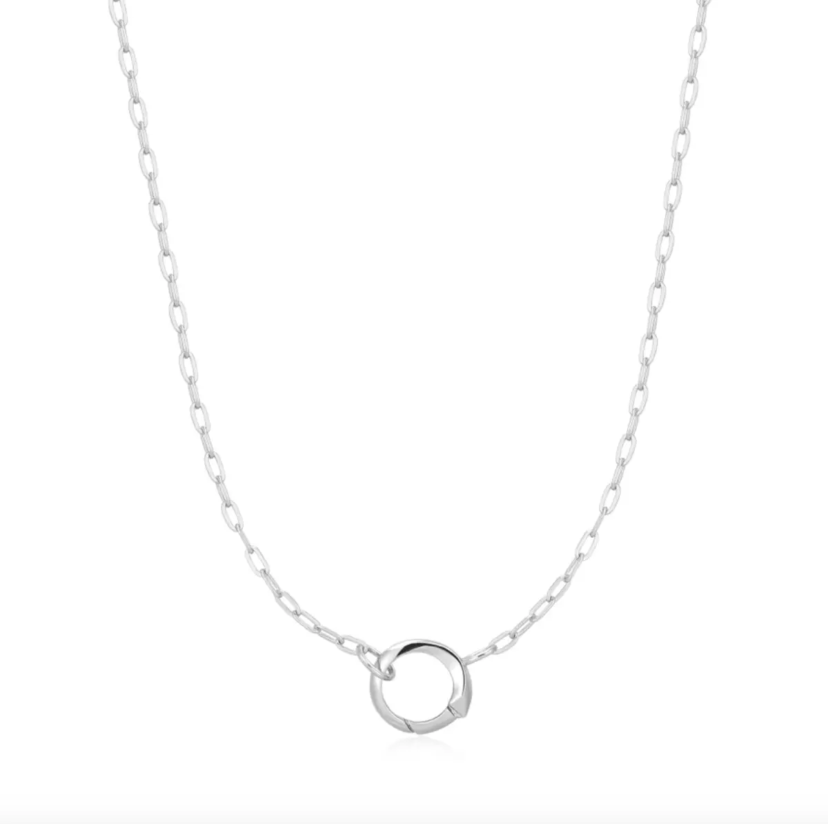 Silver Mini Link Charm Chain Connector Necklace 1