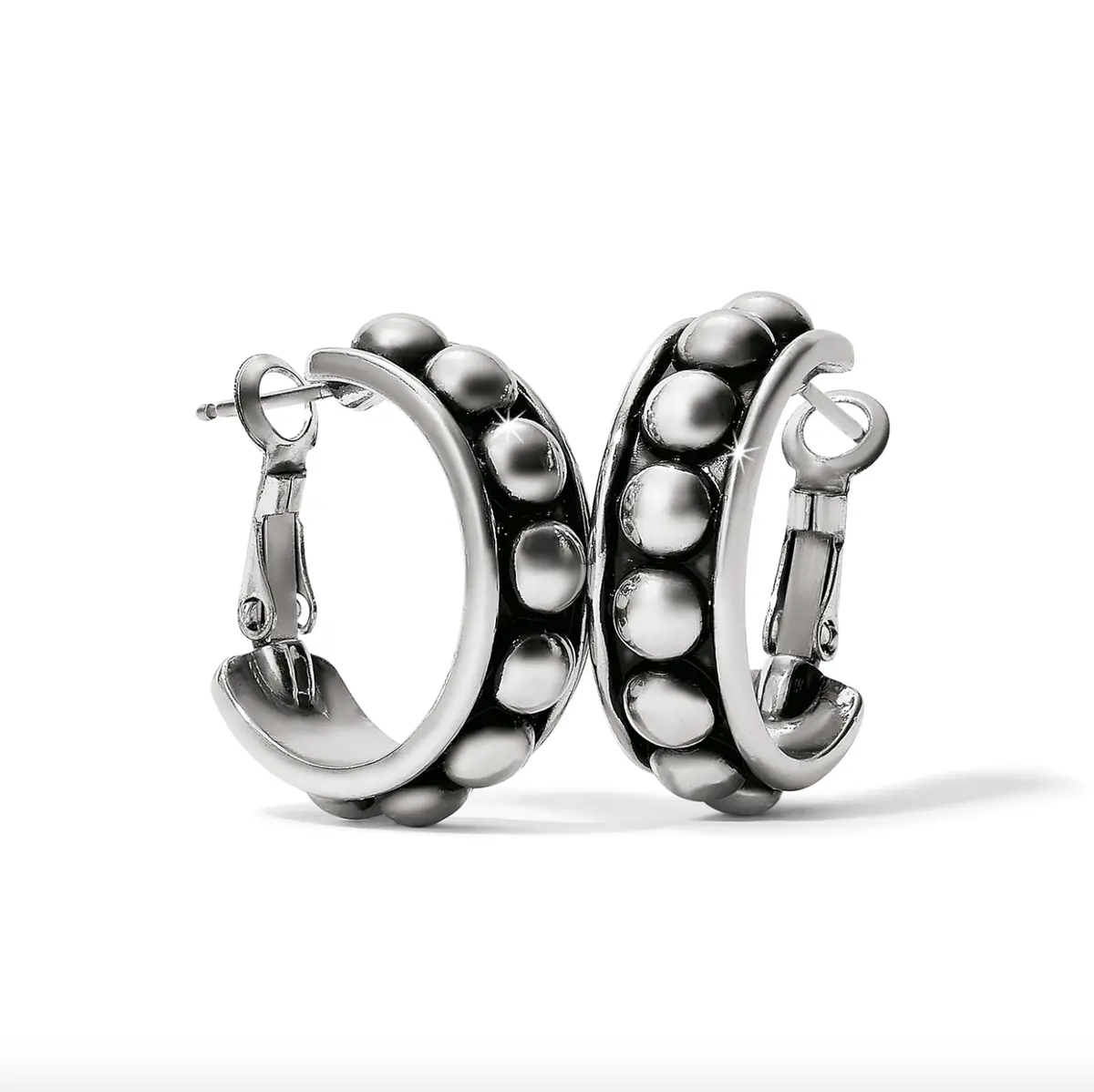 Pretty Tough Stud Medium Leverback Hoop Earrings 1