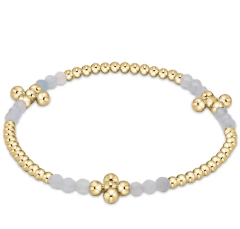 Signature Cross Gold Bliss Pattern 2.5Mm Bead Bracelet 1
