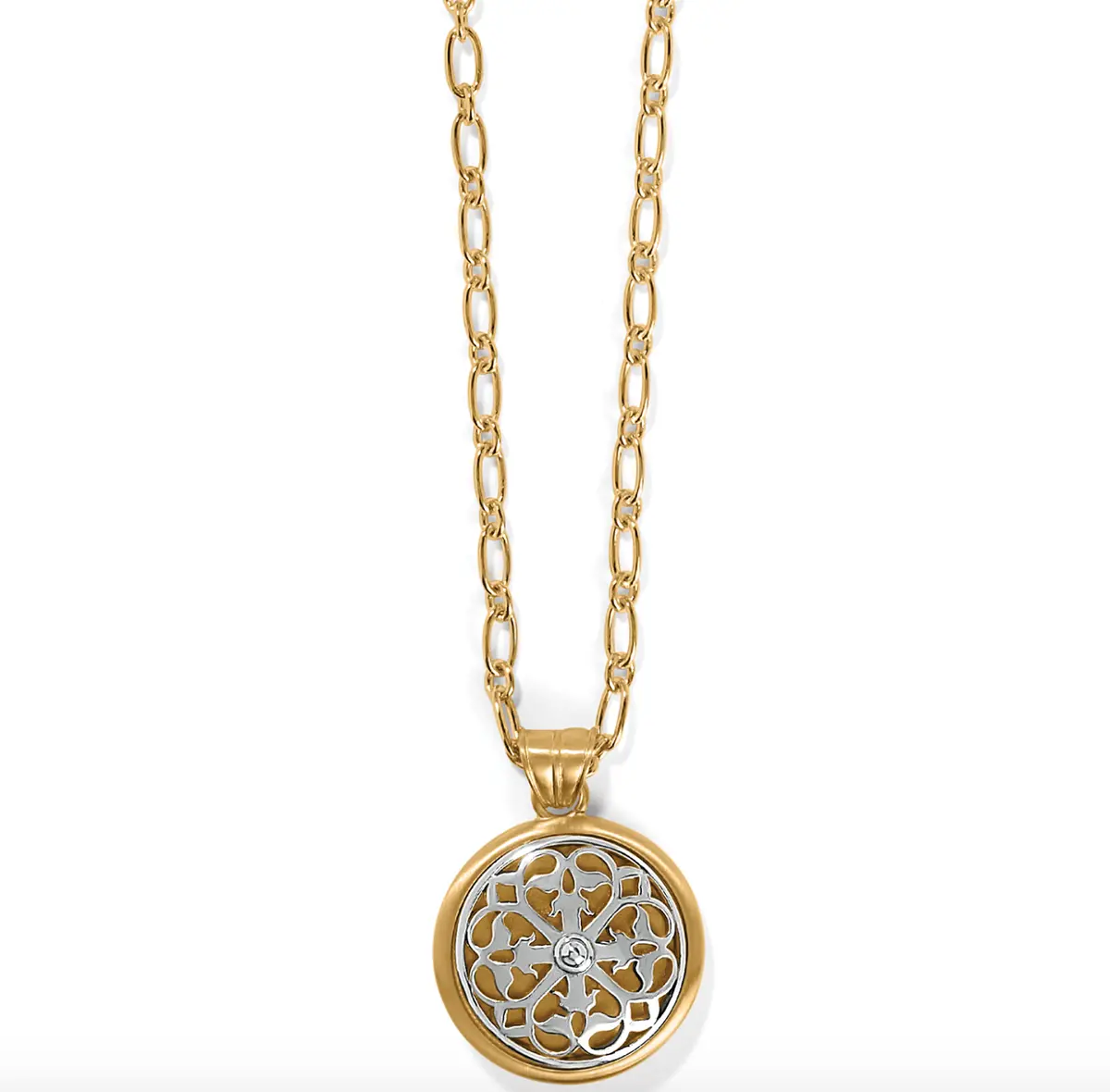 Ferrara Two Tone Luce Large Pendant Necklace 1