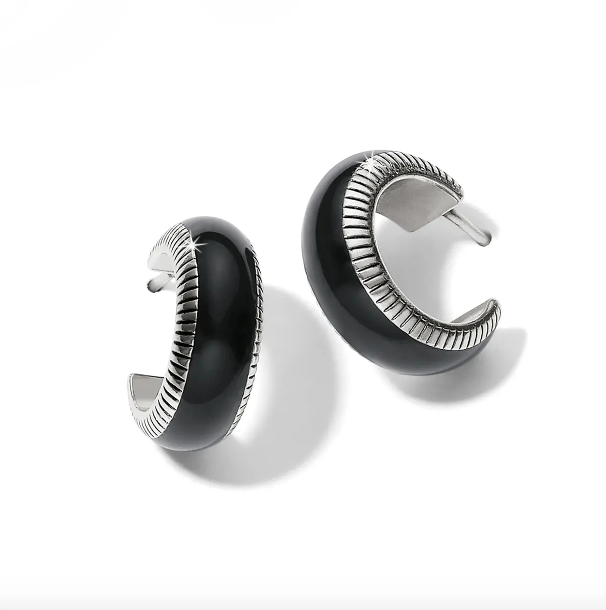 Interlok Noir Small Hoop Earrings 1