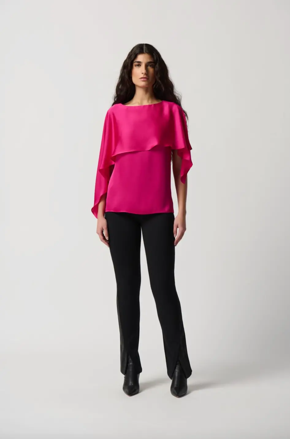 Satin Layered Top With Boat Neck 1