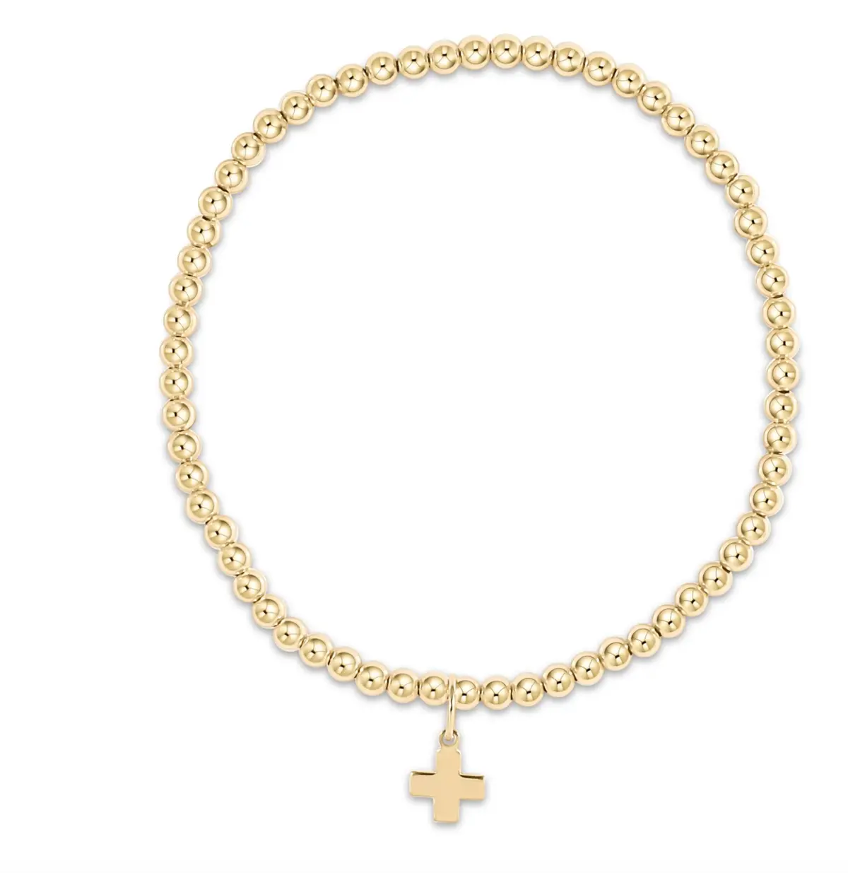 Egirl Classic Gold 3Mm Bracelet - Signature Cross Gold Charm 1