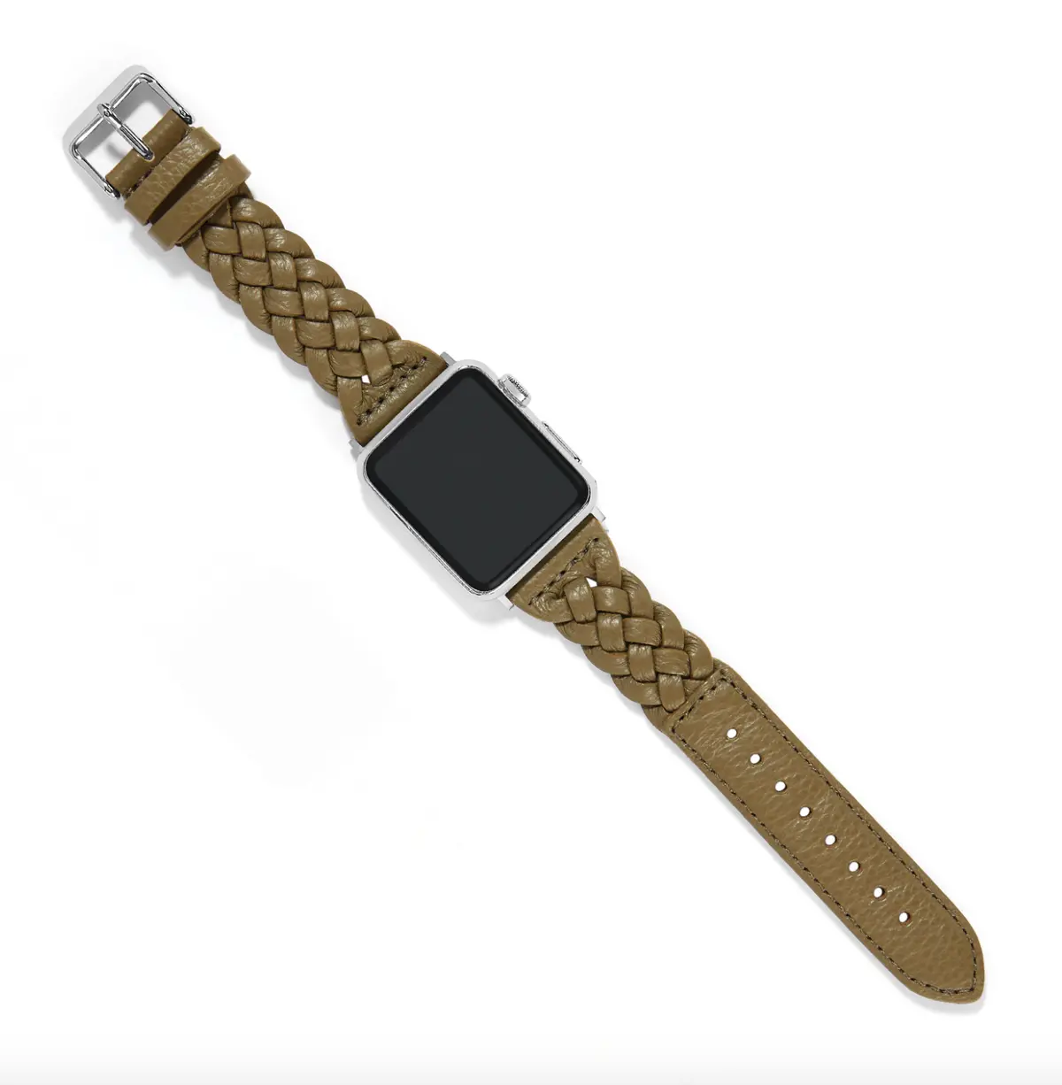 Sutton Braided Leather Watch Band | Olive 1