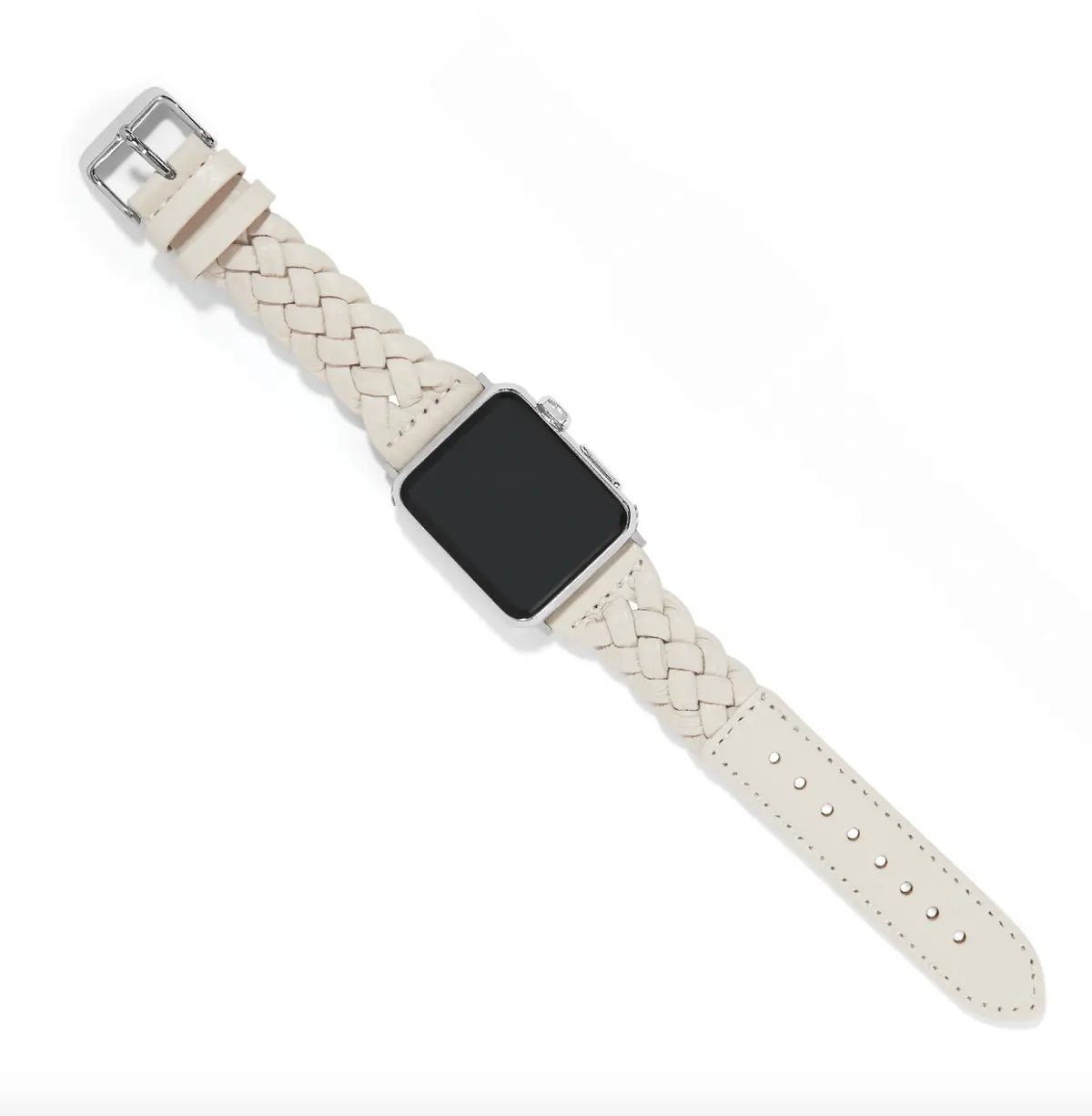 Sutton Braided Leather Watch Band | Shoe White 1
