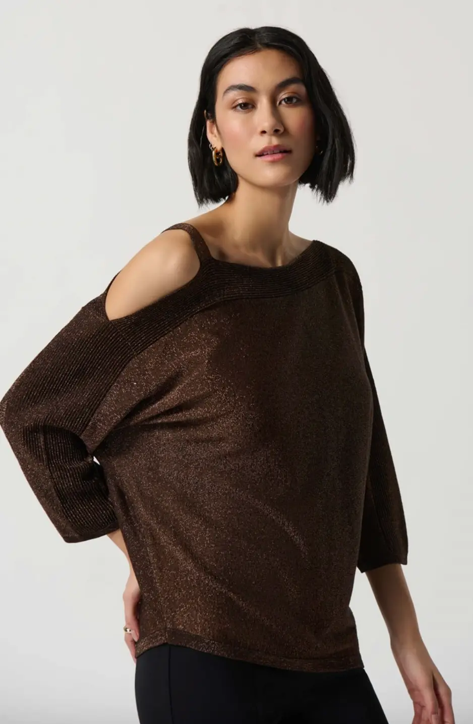 Sweater Knit One-Shoulder Top 1