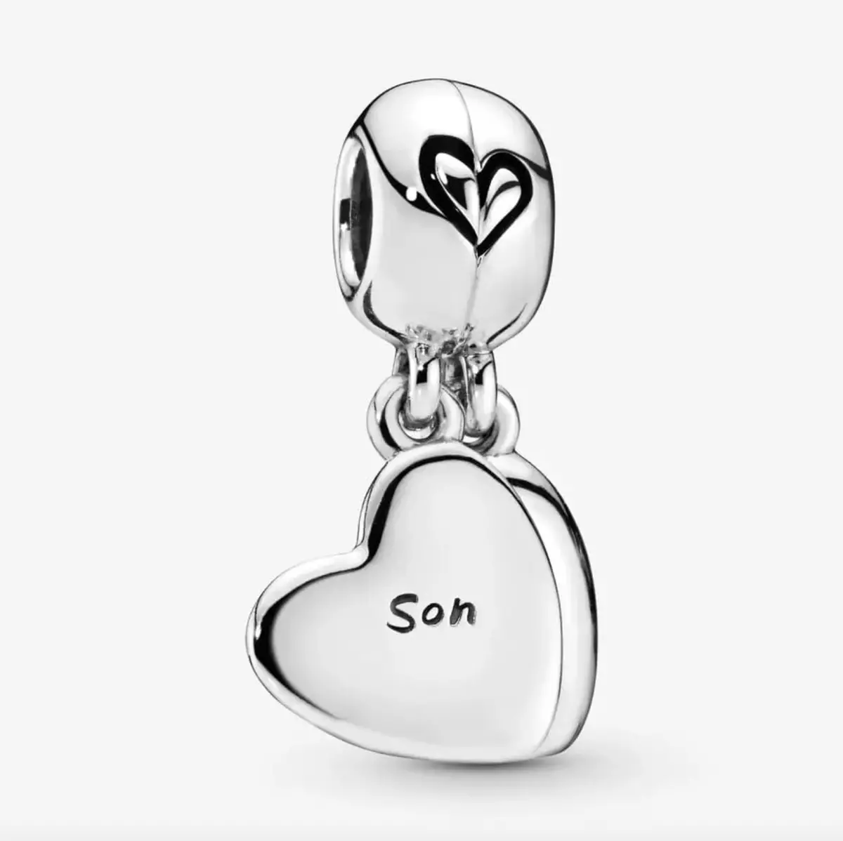 Mother & Son Heart Split Dangle Charm 1
