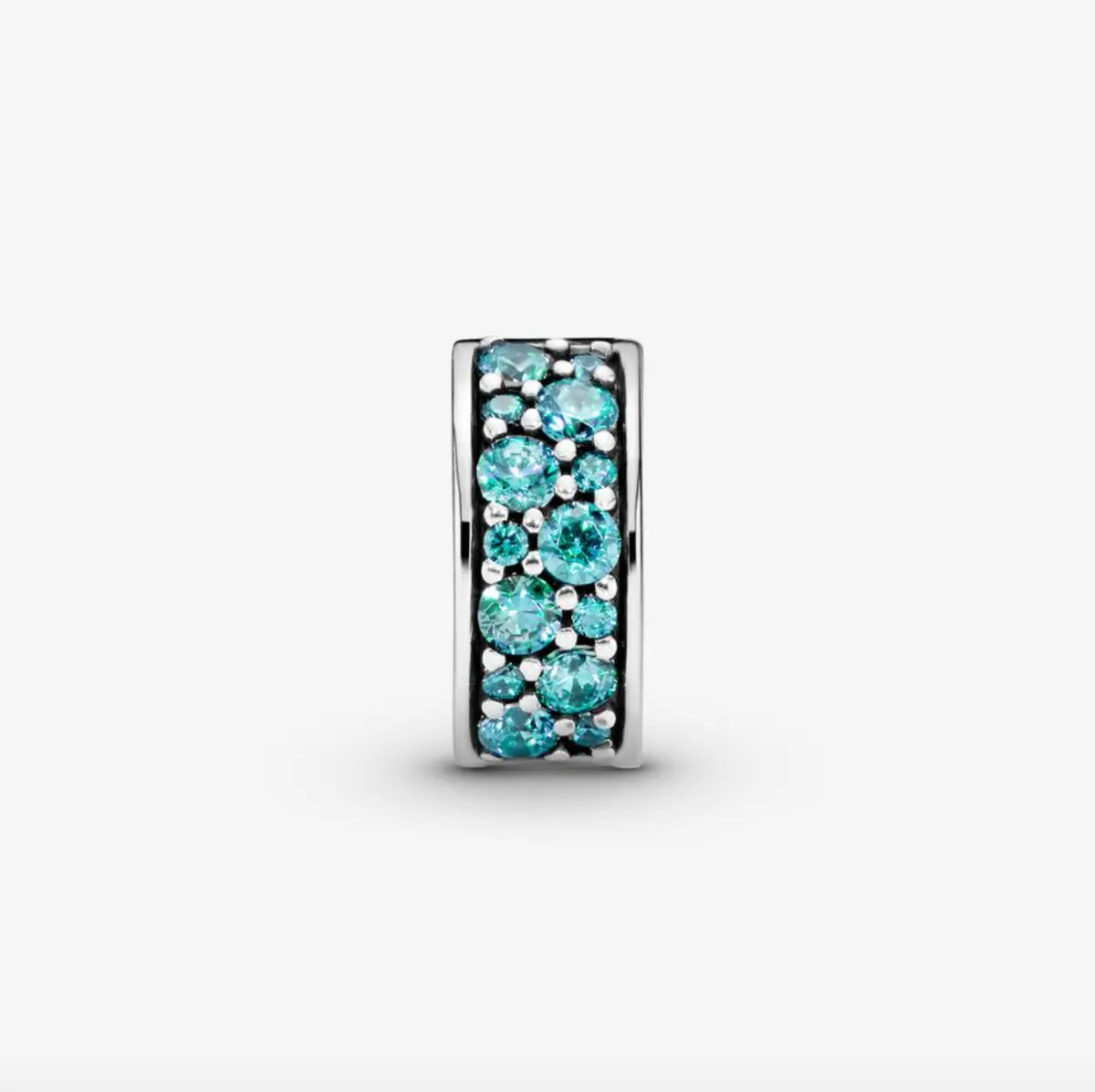 Teal Pavé Clip Charm 1