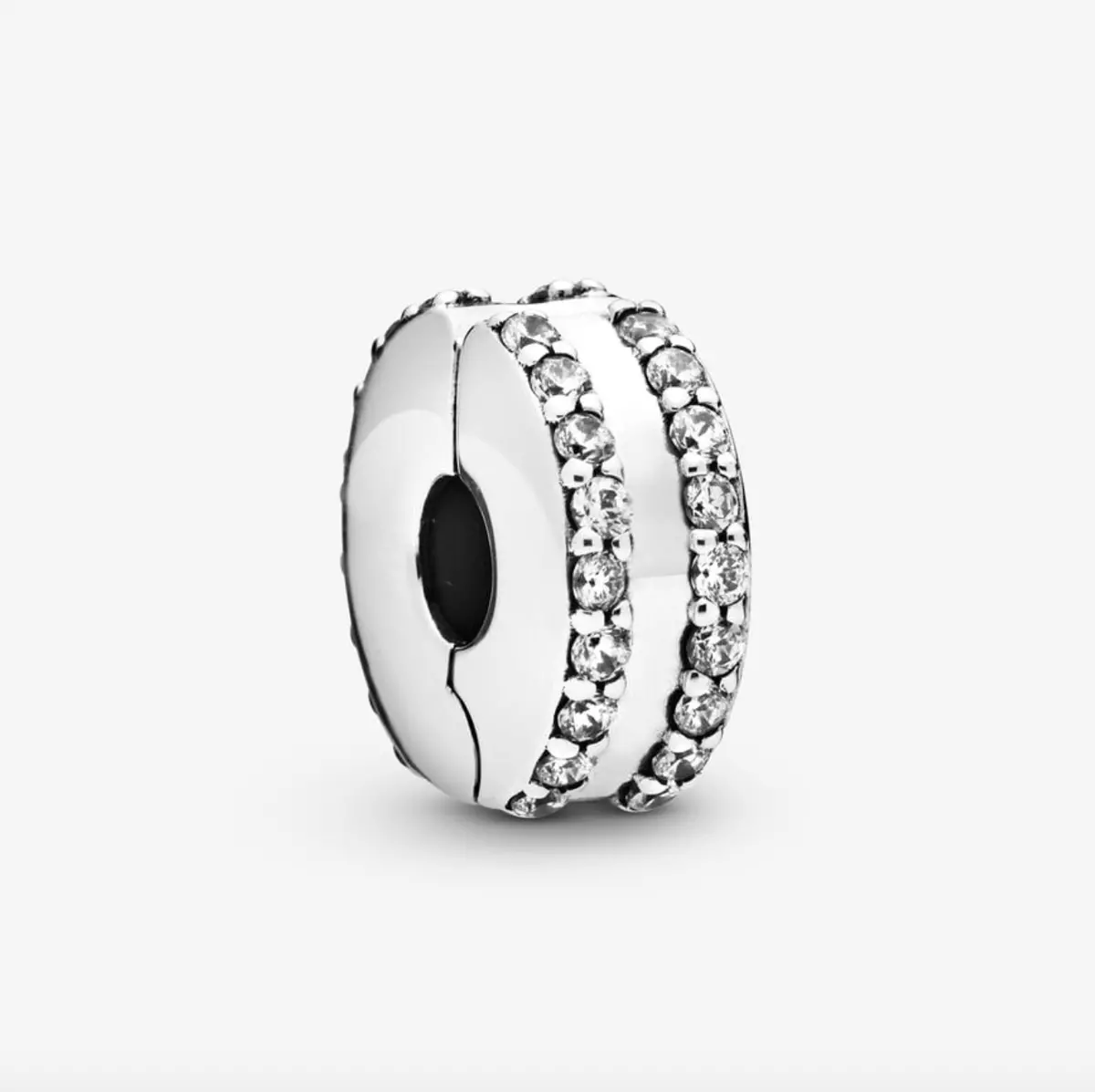 Double Lined Pavé Clip Charm 1