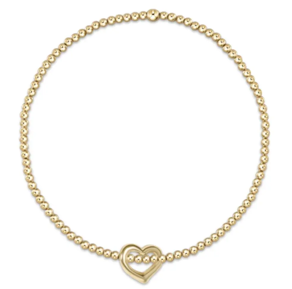 Classic Gold 2.5Mm Bracelet - Love Gold Charm 1