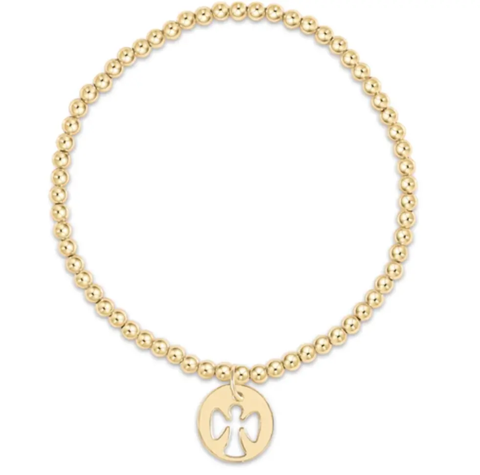 Classic Gold 3Mm Bracelet - Guardian Angel Gold Disc 1