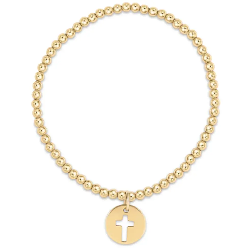 Classic Gold 3Mm Bracelet - Blessed Gold Disc 1
