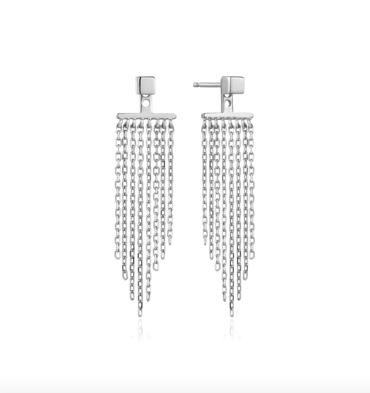 Silver Fringe Fall Ear Jackets 1