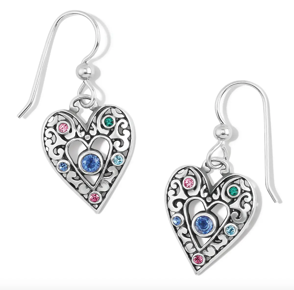 Elora Gems Heart French Wire Earrings 1