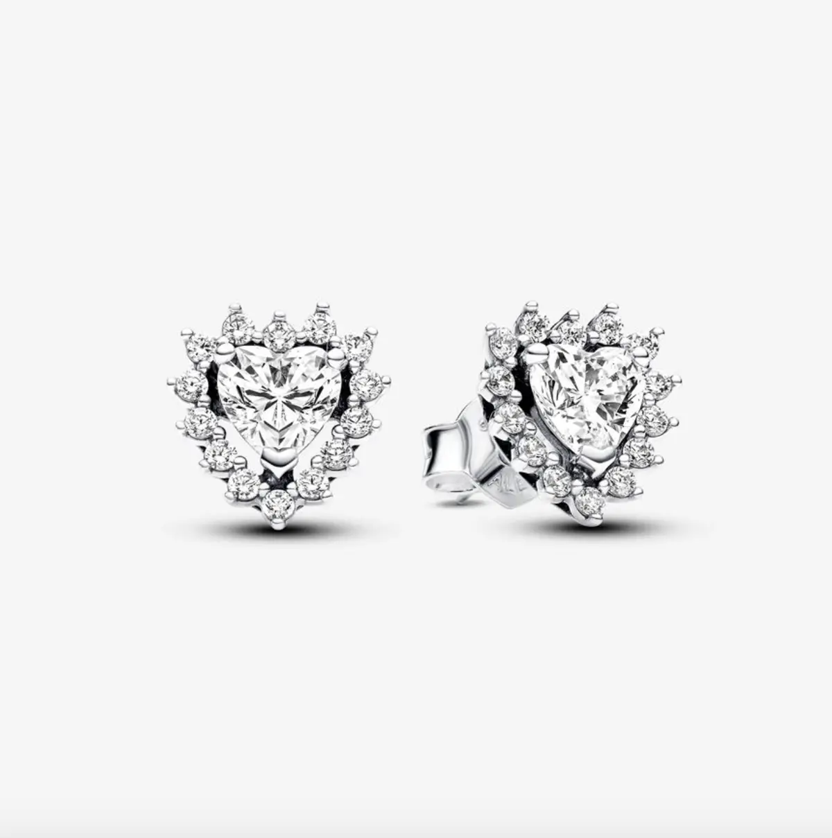 Sparkling Heart Halo Stud Earrings 1