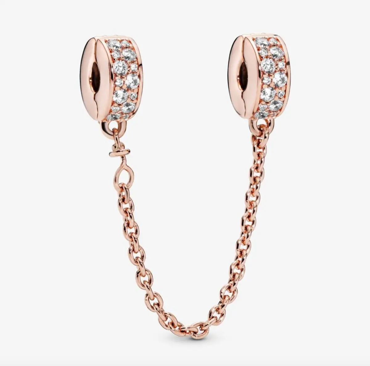 Clear Pavé Safety Chain Clip Charm 1