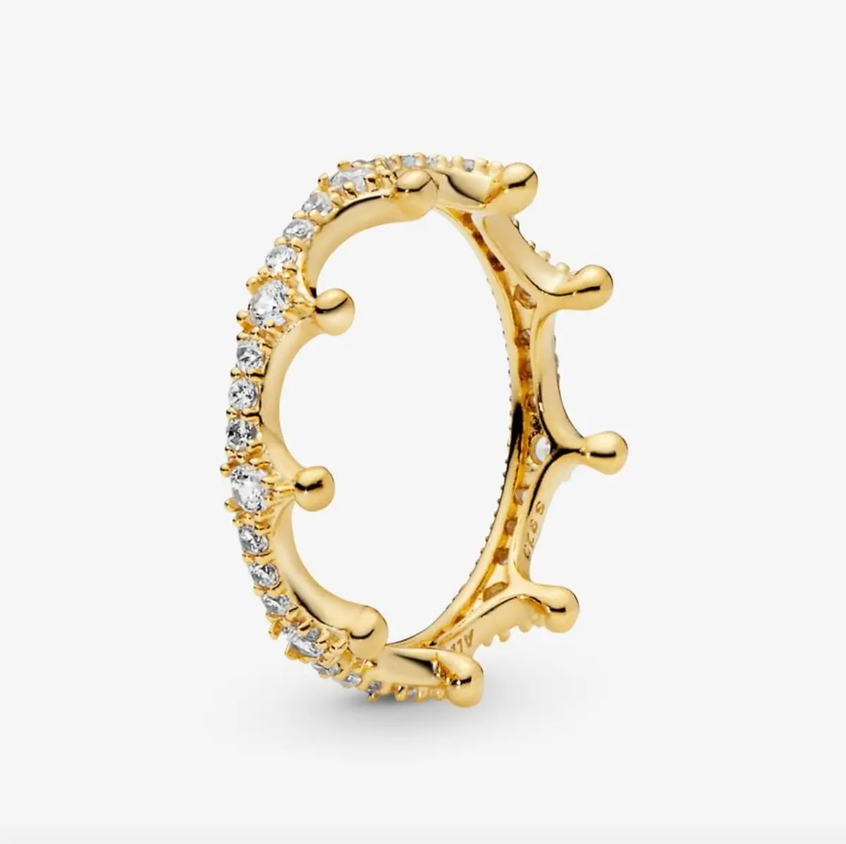 Clear Sparkling Crown Ring 1