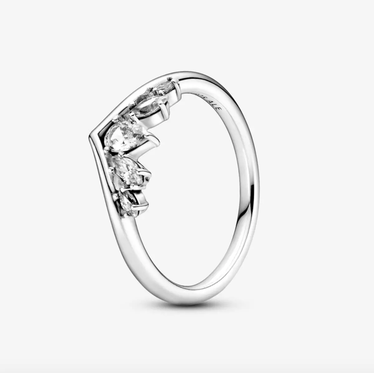 Sparkling Pear & Marquise Wishbone Ring 1