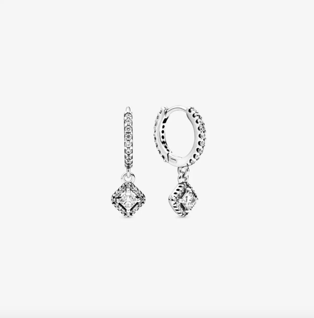Square Sparkle Hoop Earrings 1