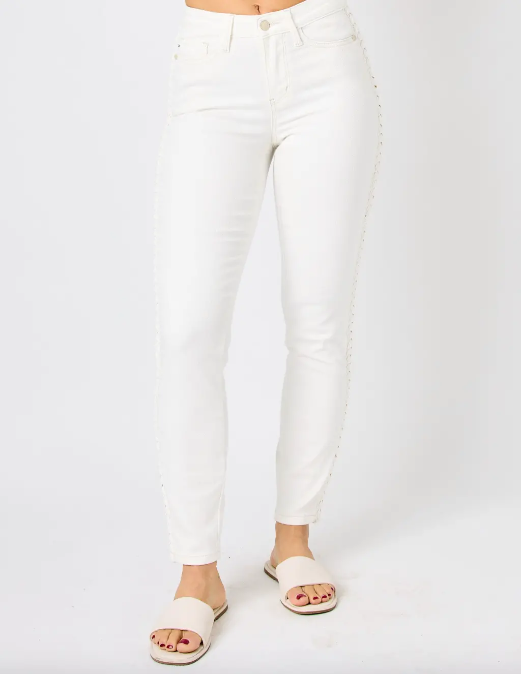 Mid-Rise Braided Detail Jean 1