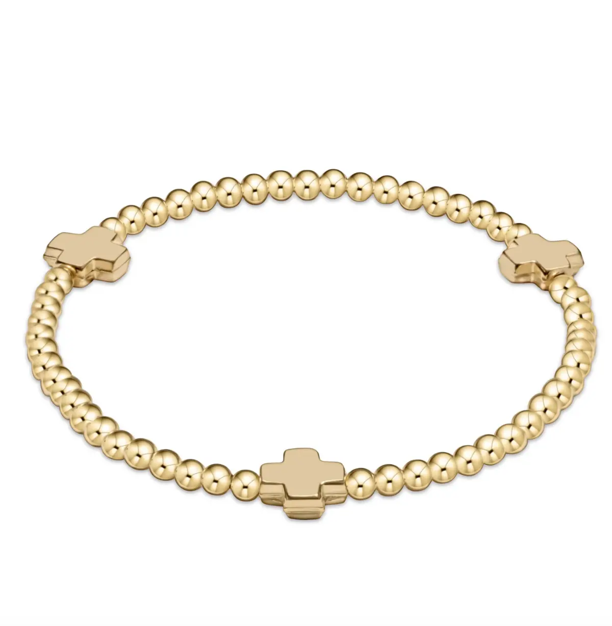Signature Cross 3Mm Gold Bracelet - Gold 1