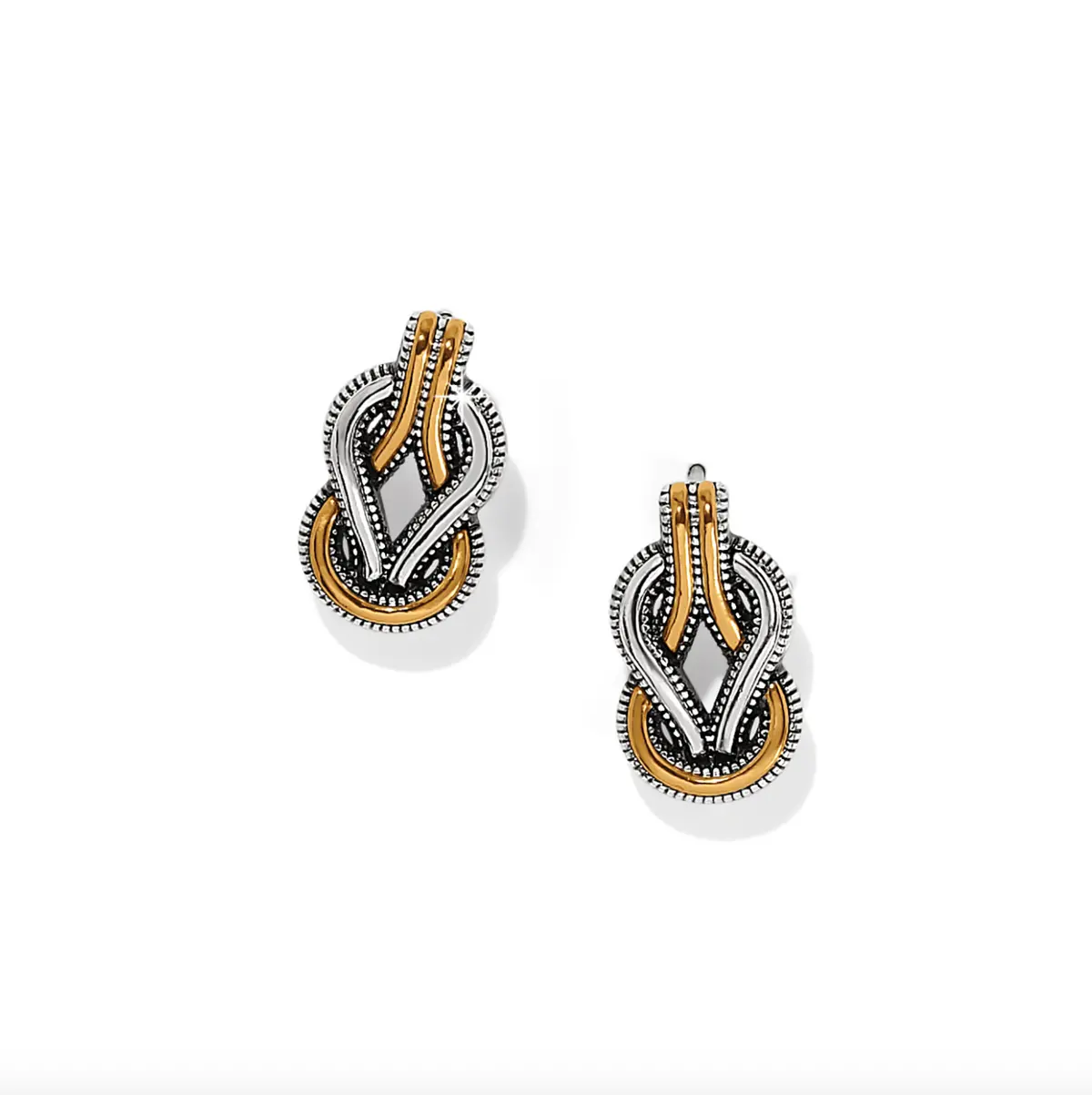 Interlok Harmony Two Tone Post Earrings 1