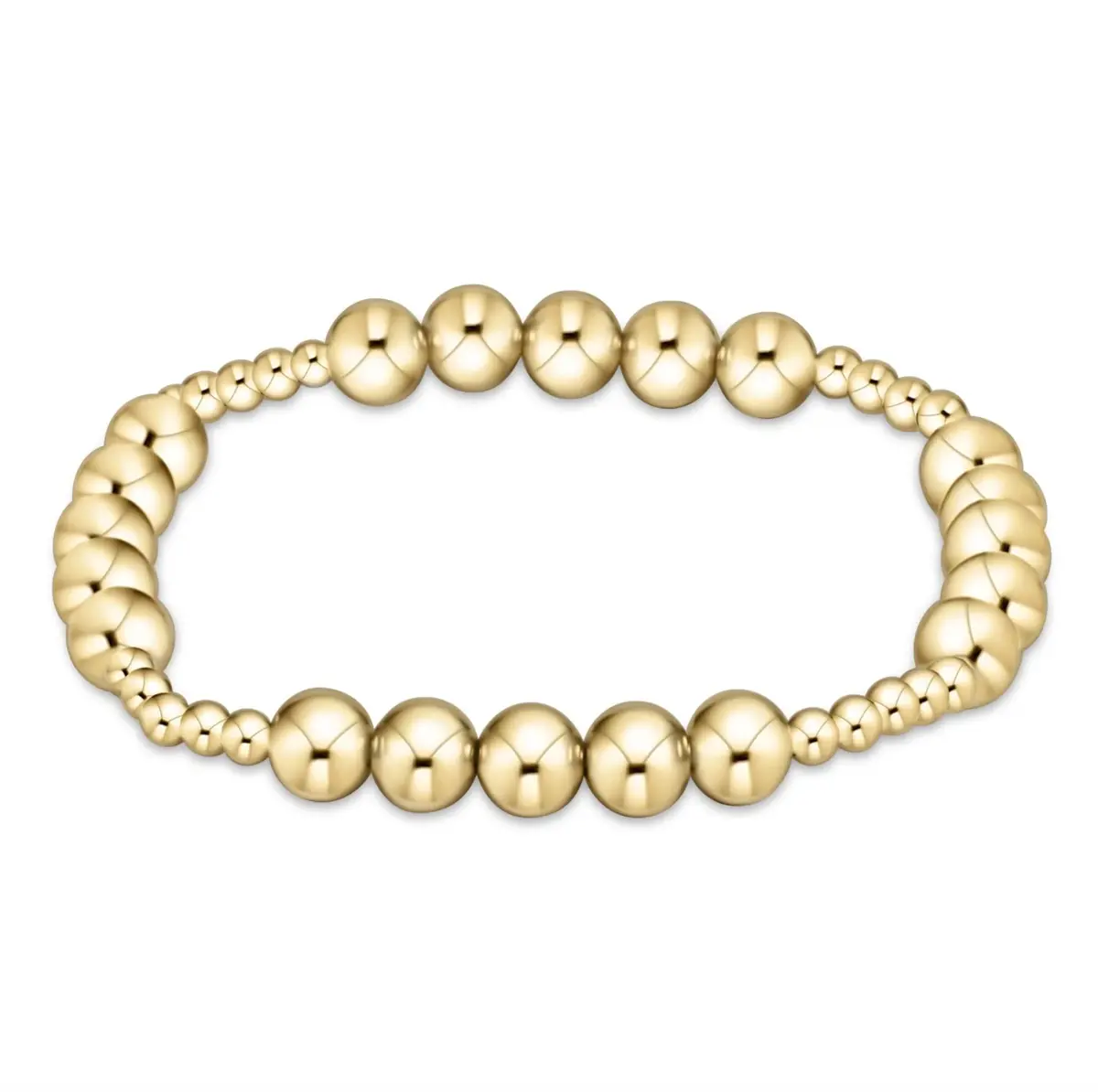 Classic Blissful Pattern 3Mm Bead Bracelet - 6Mm Gold 1