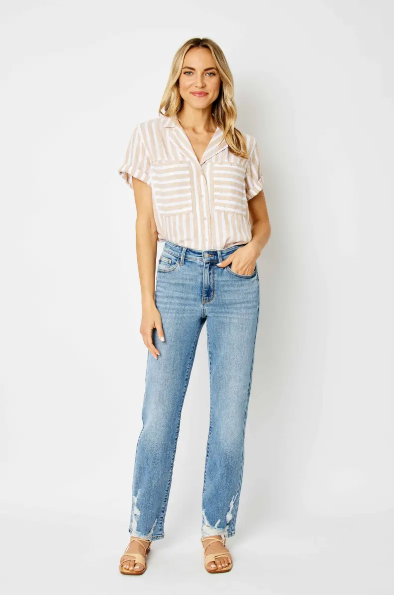 High-Waist Straight Leg Jean 1