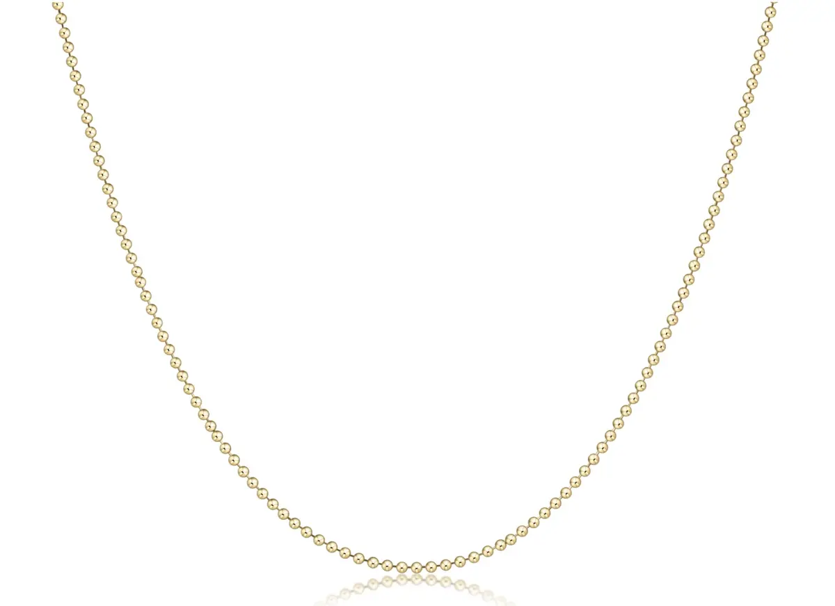 17" Choker Classic Beaded Chain - Gold 1
